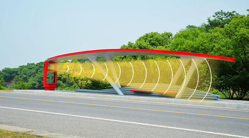 公交站臺(tái),定向擴(kuò)聲音箱