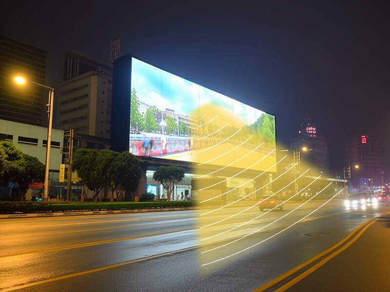 戶(hù)外廣告大屏定向發(fā)聲示意圖