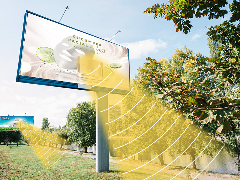 戶外廣告大屏結合定向音響