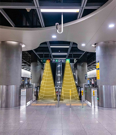 地鐵定向揚聲器定向發聲示意圖